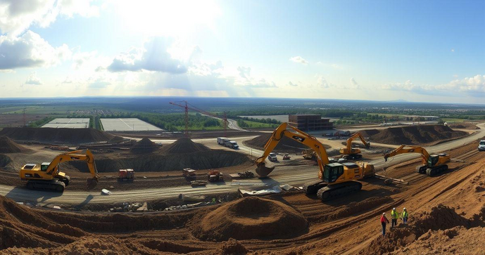 Serviço de terraplanagem: preparação de solo para construções Serviço de terraplanagem: preparação de solo para construções